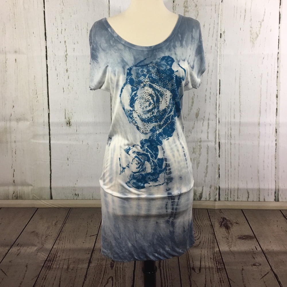 T-Party Tie Dye Crystal Emb. T-Shirt Dress